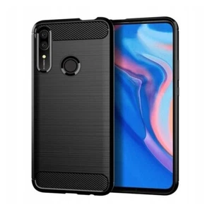 COVER per HUAWEI P SMART Z - CUSTODIA SILICONE CARBON LOOK NERO - Foto 1 di 6