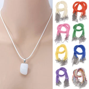 10Pcs Multicolor Leather Wax Necklace Cord DIY Chain String Rope Lobster Clasp - Picture 1 of 39