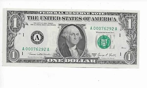 $1 FRN 1969-D Banuelos/Boston A000A elección de inicio nítido sin circular - Imagen 1 de 2