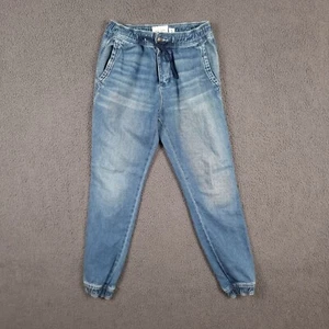 ABERCROMBIE FITCH Jeans Mens S Small Blue Jogger Stretch Trousers Denim Tapered - Picture 1 of 12