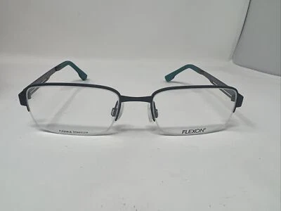 FLEXON Flexible Titanium E1047 001 52/18 140 Blk/Teal Half Rim Men’s Frames P73 - Image 1 of 4