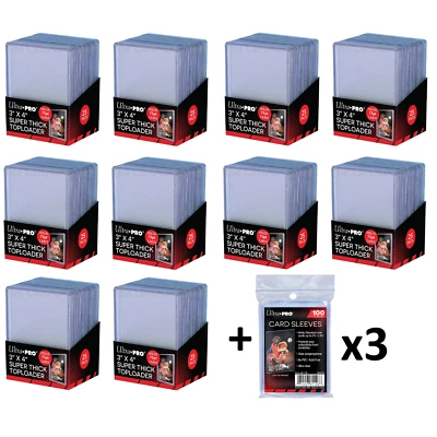 250 Ultra PRO Thick 75pt Toploaders + 300 SLEEVES Toploader Loader Loaders 10 - Image 1 of 4