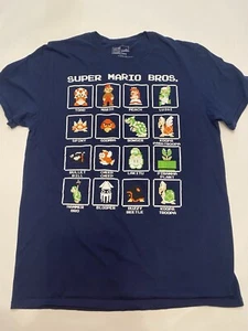 Super Mario Bros. Mens Tee Large 42/44 Luigi Peach Bowser Toad Etc. - Picture 1 of 6