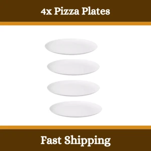 4x Large White Pizza Plates 32cm – Round Serving Dish Platter Xmas Tableware - Picture 1 of 2