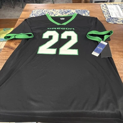 MENS CAPTIVATING NCAA OREGON DUCKS Jersey BLACK/GREEN #22 LARGE L NWT - Image 1 of 4