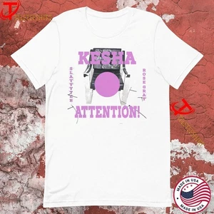 Kesha x Slayyyter x Rosegray Attention For Kesha The Tits Out Tour 2025 T-Shirt - Picture 1 of 4