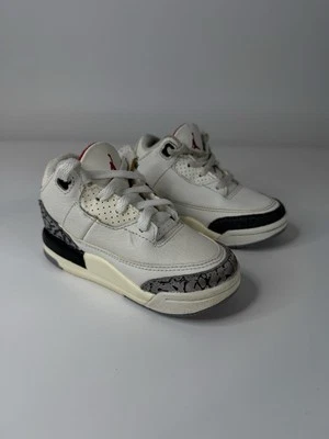 Nike Air Jordan 3 Retro TD 'Blanco Cemento Reimaginado' DM0968-100 Niño Pequeño Talla 7C Foto 1 de 4