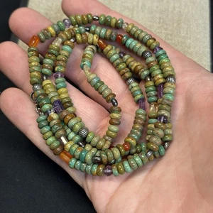 Carolyn Pollack Southwestern Stil Sterlingsilber 36" lange Türkis Halskette - Bild 1 von 6