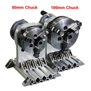 Horizontal Three-jaw Hand-operated Rotating Chuck, Bearing Steel, Through-hole - Picture 1 of 10