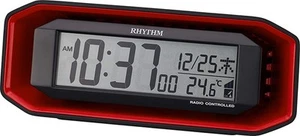 RHYTHM Radio Clock Alarm Clock Loud Volume Electronic Sound Alarm Digital Red 7. - Picture 1 of 7