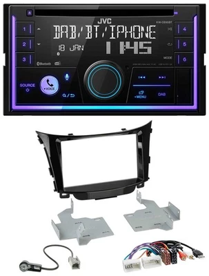 JVC MP3 USB 2DIN DAB Bluetooth CD Autoradio für Hyundai i30 ab 2012 AUX USB - Bild 1 von 4