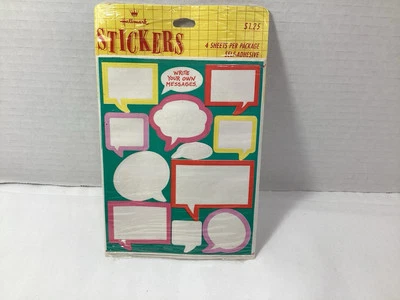 VTG Hallmark “Write Your Own Messages” Stickers 1984 Speech Bubble Shapes Sealed - Image 1 of 4