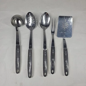 Vintage FLINT Pfeilspitze 5-teilig Edelstahl USA Ernte Weizen Servierutensilien *LESEN - Bild 1 von 5