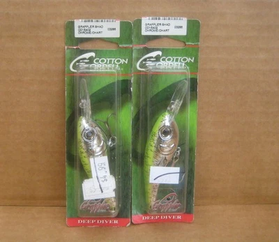 2 Señuelos de pesca Cordell Grappler Shad Crankbait CD15 2003 cromados/gráfico de algodón Foto 1 de 3