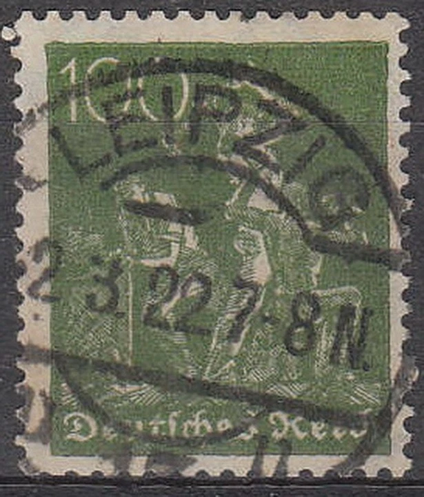 Stamp Germany Reich Mi 187 Sc 172 1921 Miners Worker Deutsches Empire Used - Image 1 of 1