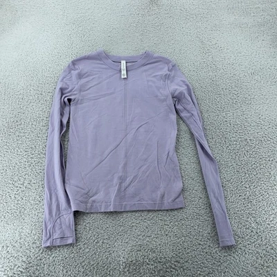 Camisa de manga larga Athleta para mujer XS púrpura mezcla de lana gofre cuello redondo capa base Foto 1 de 4