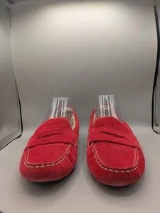 Cole Haan Women’s Suede Fleece-lined Sadie Shearling Driver LOAFERS SZ 10 B RED - Picture 1 of 9