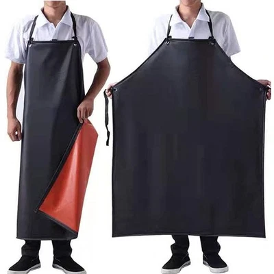 Heavy Duty Waterproof Rubber Vinyl Apron with Pocket for Dishwashing Cooking - Image 1 of 4