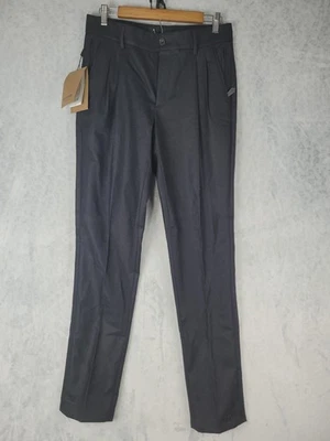 Pantalones de vestir chinos plisados de lana negros 30x33 Burberry para hombre hechos en Italia nuevos Foto 1 de 4
