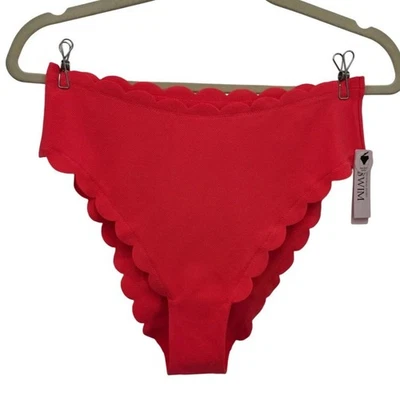 NEW Victoria's Secret Swim Womens Medium Bottom High Waist Cheeky Neon Coral - Image 1 of 4