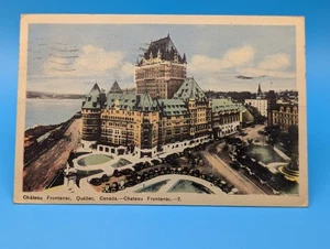 Château Frontenac Quebec City Canada Postcard 1947 Vintage Cars View - Picture 1 of 2