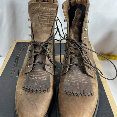 Ariat Womens Heritage Lacer II 10002147 Brown Leather Ankle Western Boots 8 1/2 - Image 1 of 4