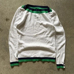 Vintage Tommy Hilfiger Strickpullover weiß grün gestreift Langarm Small - Bild 1 von 6