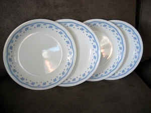 SET OF Four CORELLE *MORNING BLUE* 8-1/2" LUNCHEON PLATES - EUC - Picture 1 of 7