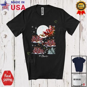 Custom Name Santa Sleigh Motorcycle Reindeer; Joyful Christmas Moon Riding Shirt - Picture 1 of 7