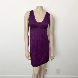 Soma Size Large L Purple Lace Camisole Sleeveless Mini Slip Chemise Dress - Picture 1 of 9