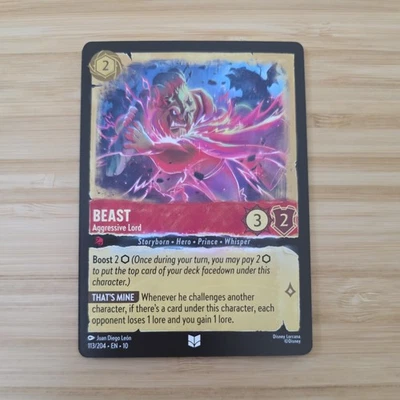 Disney Lorcana Whispers in the Well Beast-Aggressive Lord 113/204 NM - Image 1 of 2