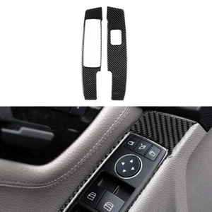2x Carbon Fiber Window Switch Panel Cover Trim For Mercedes-Benz W204 2007-2013 - Picture 1 of 13