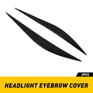 FOR BMW 3 SERIES 2013-2019 GLOSSY BLACK HEADLIGHT EYELID COVER EYEBROWS BLACK 2X - Picture 1 of 12
