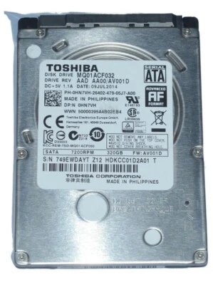 Toshiba 320GB 7200RPM 2,5" SATA Laptop Festplatte MQ01ACF032 Thin HDD 7MM - Image 1 of 4