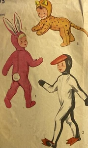 1960s CUT 'SIMPLICITY' BUNNY DUCK LION FANCY DRESS COSTUMES PATTERN 4073 6-8 - Picture 1 of 2