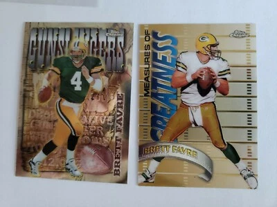 BRETT FARVE 1998 TOPPS CHROME (2 CARDS) GUNSLINGER,  MEASURES OF GREATNESS  - Image 1 of 4