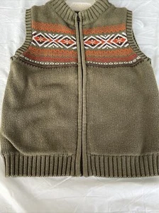 Boys Gymboree Green Zip Sweater Vest, Size 5 - Picture 1 of 6