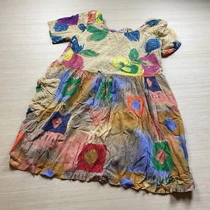 Vintage Jams World Rayon Dress Floral Sun Beach Mini XL 90s Pockets Flowy - Picture 1 of 9