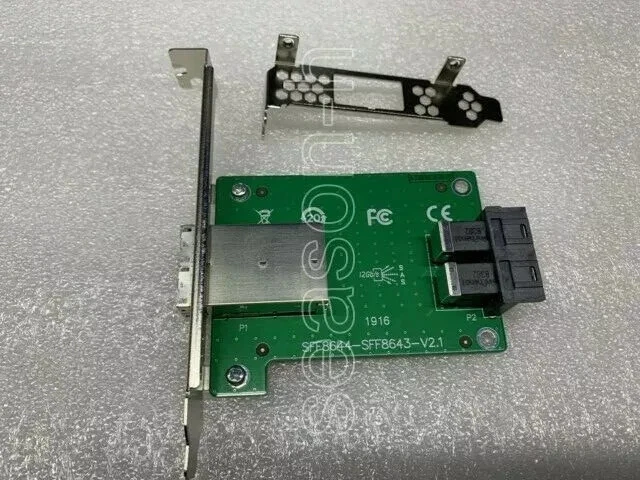 SAS HD Bracket with SFF-8644 to int. SFF-8643 - Image 1 of 3