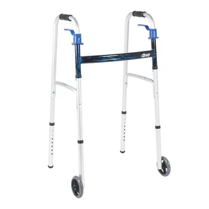 Drive Medical Aluminum 32 to 39" H Trigger Release Folding Walker up to 350 lbs - Picture 1 of 3