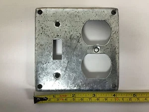 RACO 1/2" Raised Alloy 2-gang and Switch Wallplate - Picture 1 of 3