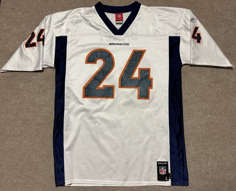 Champ Bailey Denver Broncos Football Jersey Adult Large White Reebok NFL Players Cover