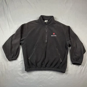Vintage Molson Canadian Beer Polar Beach Fleece Jacket Black XXL USA Made VTG - Picture 1 of 6