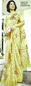 Indian Fancy Brasso Saree #SDH 007 (Butter Yellow) / Sari / Salwar / Bollywood - Picture 1 of 3