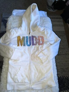 Mudd girls sz. 14 ivory “ Free Spirit” zip hoodie. Cute, soft - Picture 1 of 8