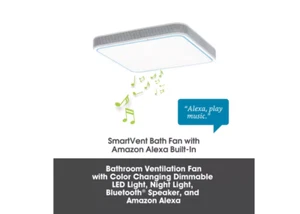 HOMEWERKS 110 CFM LED Ceiling Mounted Bathroom Exhaust Fan with Alexa Assistant - Picture 1 of 6