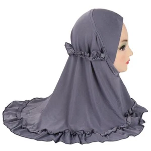 Full Cover Hijab Amira Kids Girls Turban Head Wrap Scarf Headscarf Shawls 2-6Y - Picture 1 of 30