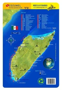 Cozumel Island Reef Smart Waterproof Dive Card - Imagen 1 de 2
