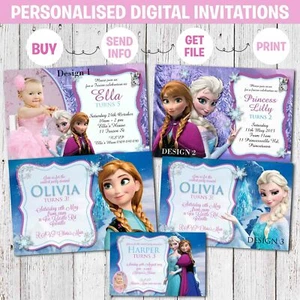 'YOU PRINT' Disney Frozen Birthday Party Invitation Invite Anna Elsa Digital - Picture 1 of 11