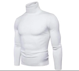 Mens Youth 2022 Fashion Turtle Neck Slim Fit Pullover Knitted Sweater Jumper 087 - Picture 1 of 19